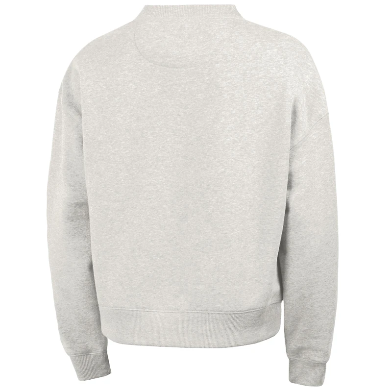 Women's Champion Gray Los Angeles Rams Triumph Fleece Mock Neck Tri-Blend Sweatshirt