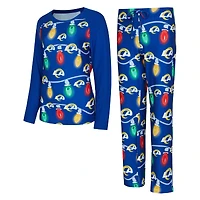 Ensemble haut à manches longues et pantalon en tricot Garland Raglan pour femme Concepts Sport Los Angeles Rams