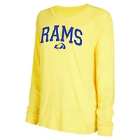 Ensemble de détente pour femme Concepts Sport Royal/Gold Los Angeles Rams, haut à manches longues raglan et short