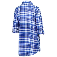 Chemise de nuit à carreaux et boutons pour femme Concepts Sport Royal Los Angeles Rams Mainstay