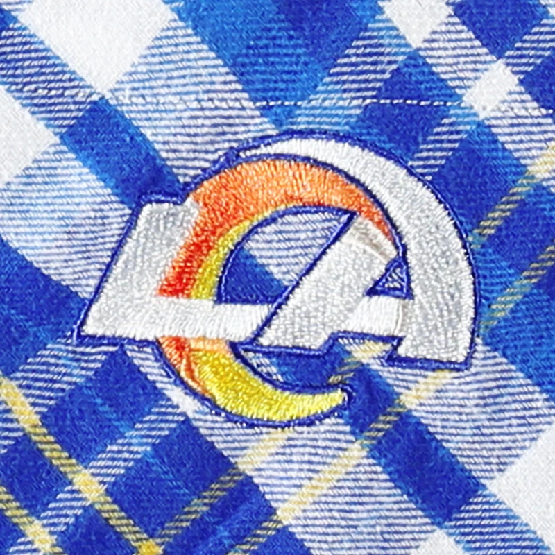 Chemise de nuit à carreaux et boutons pour femme Concepts Sport Royal Los Angeles Rams Mainstay