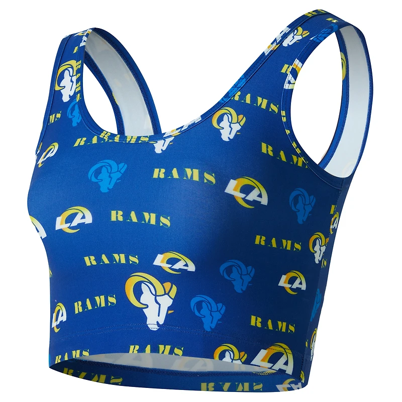 Brassière Concepts Sport Royal Los Angeles Rams à imprimé mosaïque pour femme