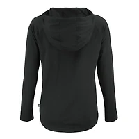 Women's Cutter & Buck Black Los Angeles Rams Coastline Epic Comfort Eco Recycled Long Sleeve Hoodie T-Shirt