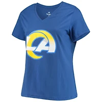 T-shirt à col en V Fanatics Matthew Stafford Royal Los Angeles Rams pour femmes, taille plus, nom et numéro du joueur