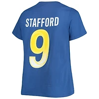 T-shirt à col en V Fanatics Matthew Stafford Royal Los Angeles Rams pour femmes, taille plus, nom et numéro du joueur