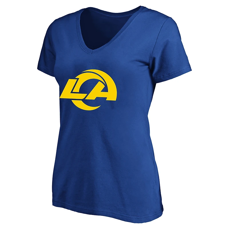 Women's Fanatics Puka Nacua Royal Los Angeles Rams Plus Name & Number V-Neck T-Shirt