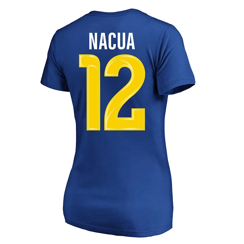 Women's Fanatics Puka Nacua Royal Los Angeles Rams Plus Name & Number V-Neck T-Shirt