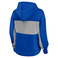 Sweat à capuche Fanatics Royal/Heather Grey pour femmes, Los Angeles Rams Filled Stat Sheet