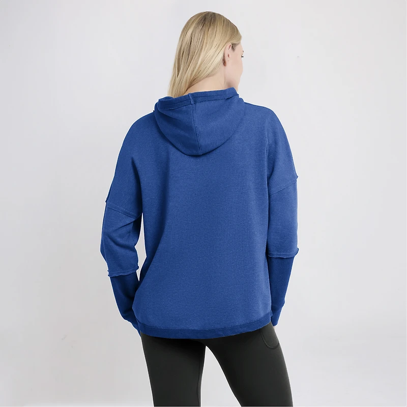 Sweat à capuche Fanatics Royal Los Angeles Rams Lightewight Modest Crop Lounge pour femmes