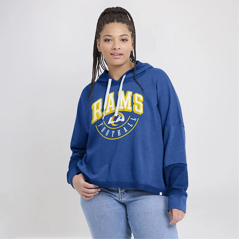 Sweat à capuche Fanatics Royal Los Angeles Rams Lightewight Modest Crop Lounge pour femmes