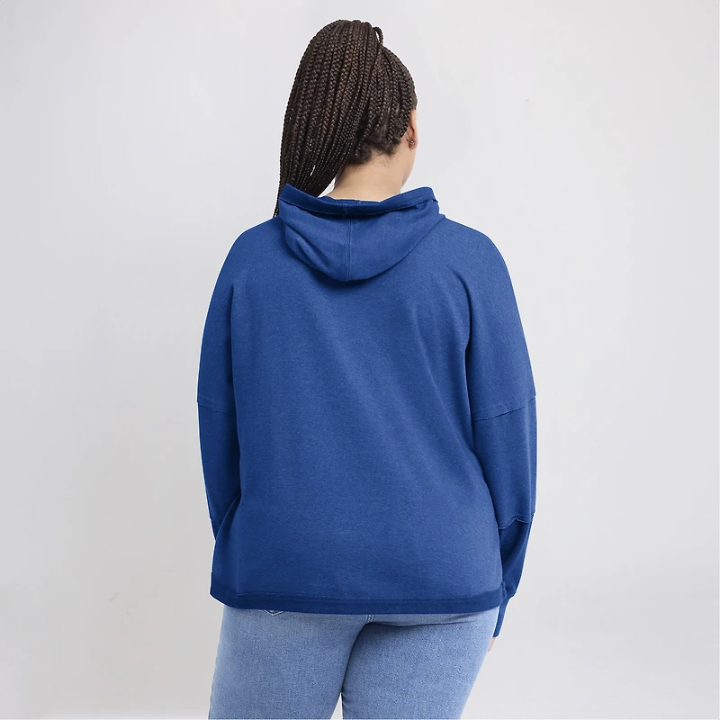 Sweat à capuche Fanatics Royal Los Angeles Rams Lightewight Modest Crop Lounge pour femmes