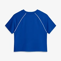 Women's Fanatics Royal Los Angeles Rams Offensive Scheme Raglan Tri-Blend Cropped Top