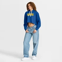 Sweat à capuche court oversize Fanatics Royal Los Angeles Rams pour femme