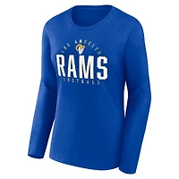 T-shirt à manches longues Foiled Play Fanatics Royal Los Angeles Rams pour femmes, grande taille
