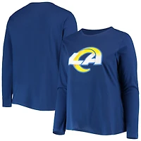 T-shirt à manches longues avec logo principal Fanatics Royal Los Angeles Rams pour femmes, grande taille