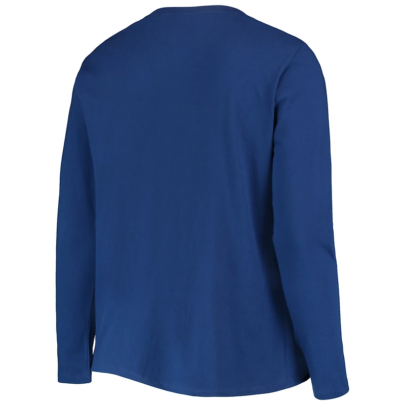 T-shirt à manches longues avec logo principal Fanatics Royal Los Angeles Rams pour femmes, grande taille