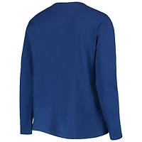 T-shirt à manches longues avec logo principal Fanatics Royal Los Angeles Rams pour femmes, grande taille