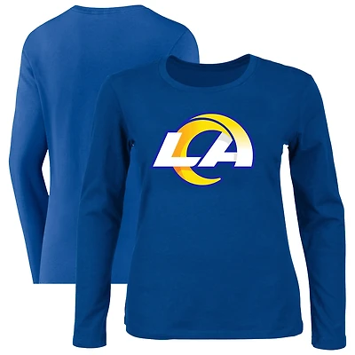 T-shirt à manches longues avec logo principal Fanatics Royal Los Angeles Rams pour femmes, grande taille