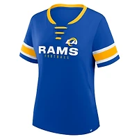 Women's Fanatics Royal Los Angeles Rams Redzone Draw Play Athena Lace-Up T-Shirt
