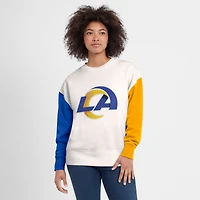 Sweat-shirt blanc avec logo principal color block Fanatics des Rams de Los Angeles pour femmes