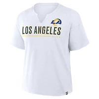 Women's Fanatics White Los Angeles Rams Redzone Slub Boxy T-Shirt