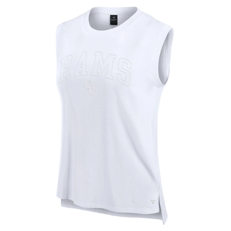 Women's Fanatics White Los Angeles Rams Studio Gym Tank Top