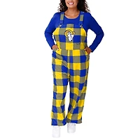 Salopette à carreaux FOCO Royal Los Angeles Rams pour femme avec grand logo