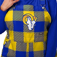 Salopette à carreaux FOCO Royal Los Angeles Rams pour femme avec grand logo