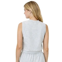 Women's G-III 4Her by Carl Banks Ash Los Angeles Rams Cropped Fleece V-Neck Vest