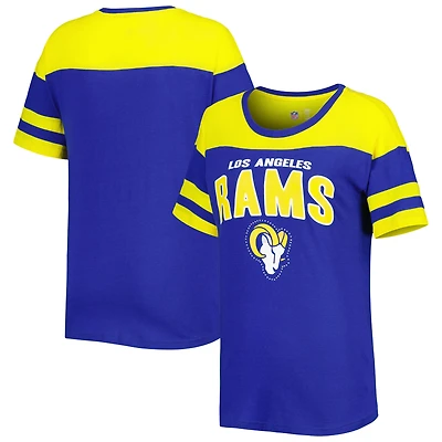 Women's G-III 4Her by Carl Banks Royal/Gold Los Angeles Rams Play the Ball T-Shirt