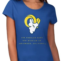 Women's G-III 4Her by Carl Banks Royal Los Angeles Rams Endzone T-Shirt