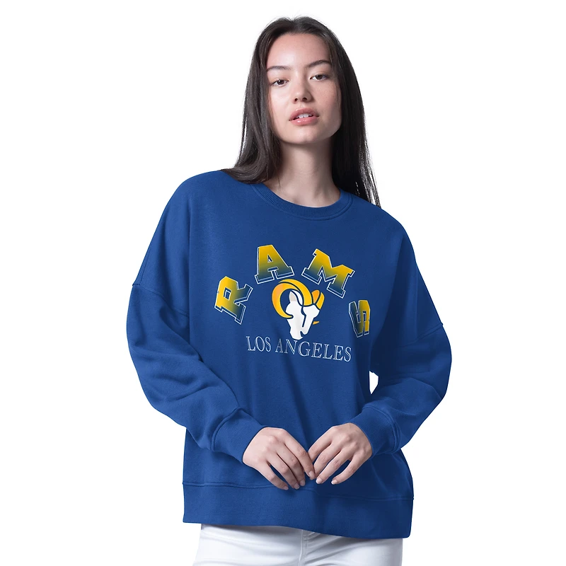 Sweat-shirt surdimensionné G-III 4Her par Carl Banks Royal Los Angeles Rams pour femme