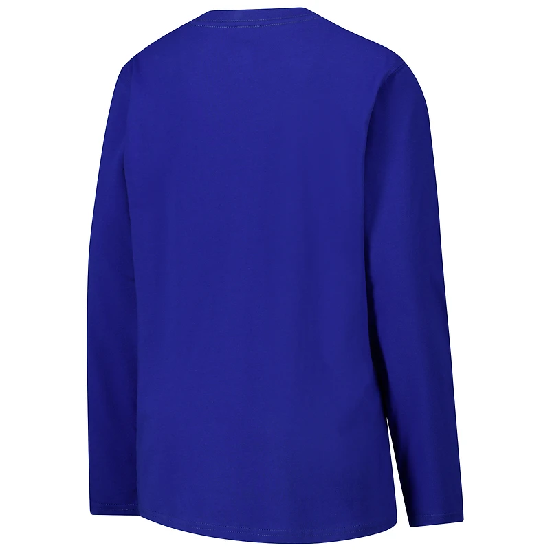 Women's G-III 4Her by Carl Banks Royal Los Angeles Rams Post Season Long Sleeve V-Neck T-Shirt