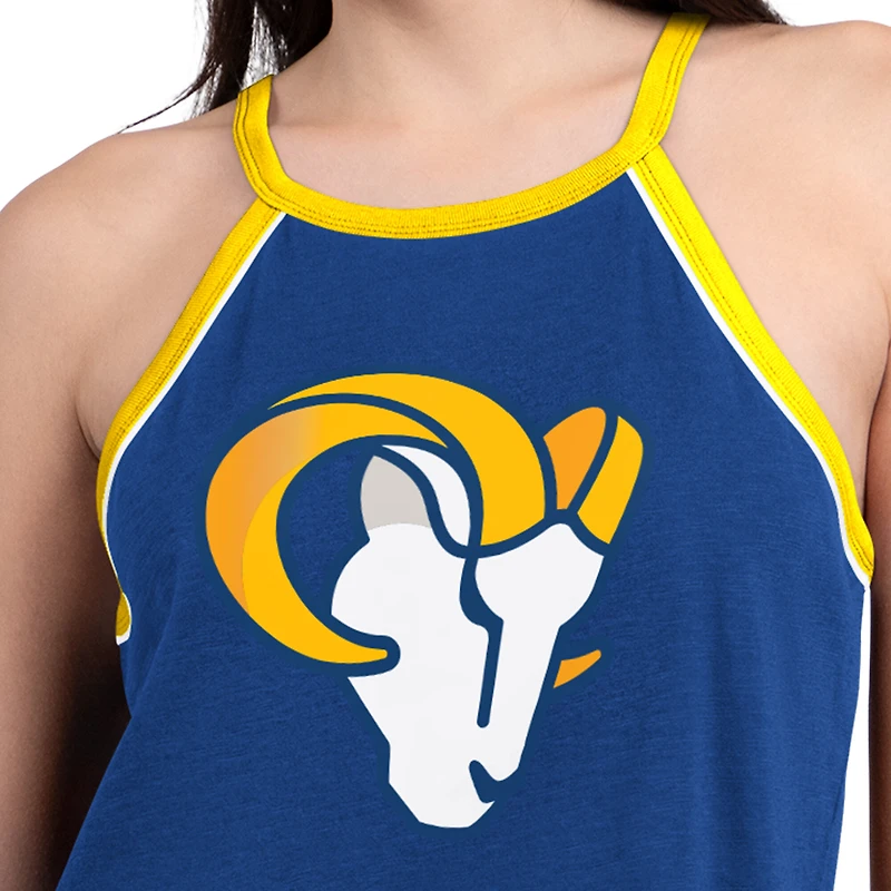 Débardeur flammé G-III 4Her pour femme par Carl Banks Royal Los Angeles Rams Redemption Win