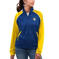 Women's G-III 4Her by Carl Banks Royal Los Angeles Rams Showup Fashion Dolman Full-Zip Track Jacket