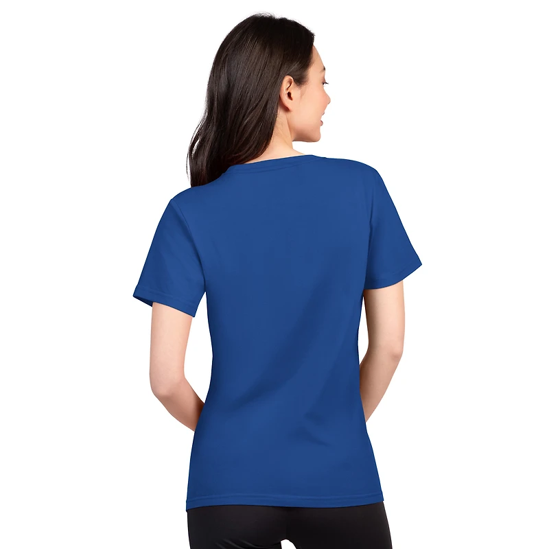 Women's G-III 4Her by Carl Banks  Royal Los Angeles Rams Super-Slim Lightweight Winning Crew T-Shirt