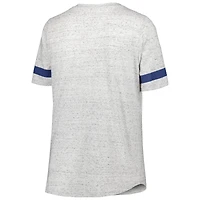 Women's Heather Gray Los Angeles Rams Plus Lace-Up V-Neck T-Shirt