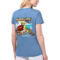 T-shirt à col en V Game Time des Rams de Los Angeles bleu Margaritaville pour femmes