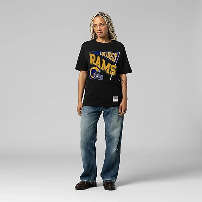 Women's Mitchell & Ness  Black Los Angeles Rams Team Dynamic Boyfriend T-Shirt