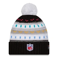 Bonnet à revers et pompon NFL Crucial Catch 2025 des Los Angeles Rams de New Era pour femme, noir