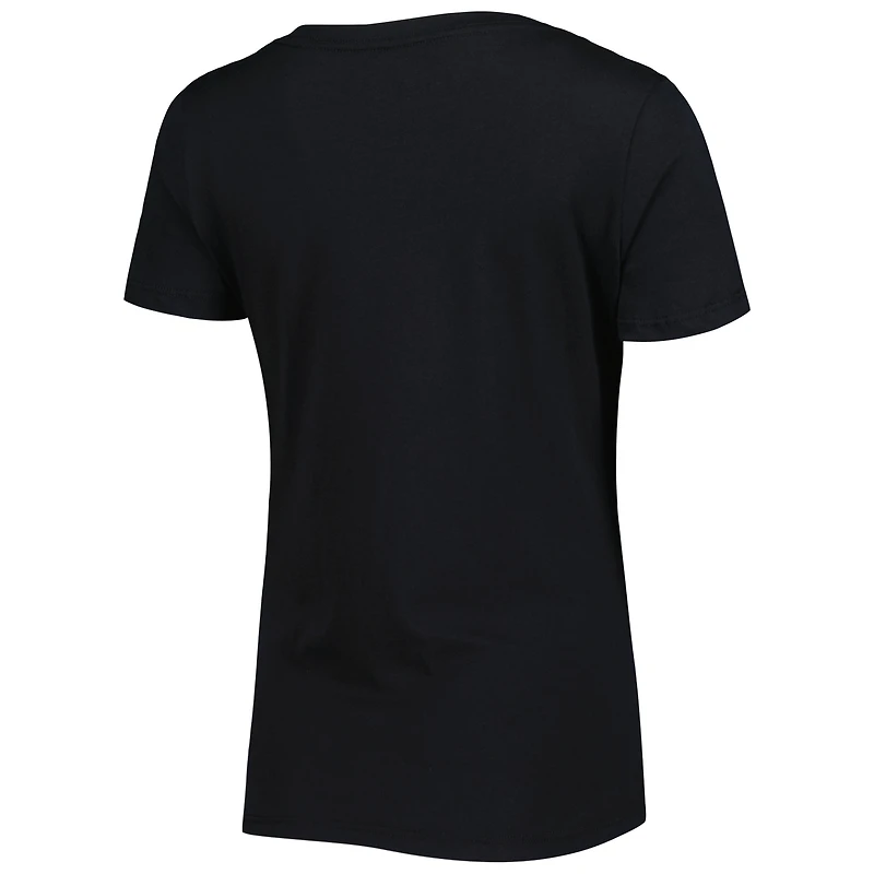 Women's New Era Black Los Angeles Rams Ink Dye Sideline V-Neck T-Shirt