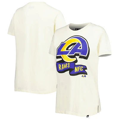 Women's New Era Cream Los Angeles Rams Chrome Sideline T-Shirt