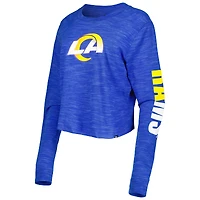 T-shirt court à manches longues Los Angeles Rams New Era Royal pour femme