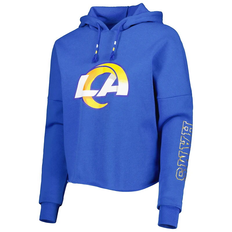 Sweat à capuche Los Angeles Rams Foil Sleeve Pullover pour femme Royal New Era