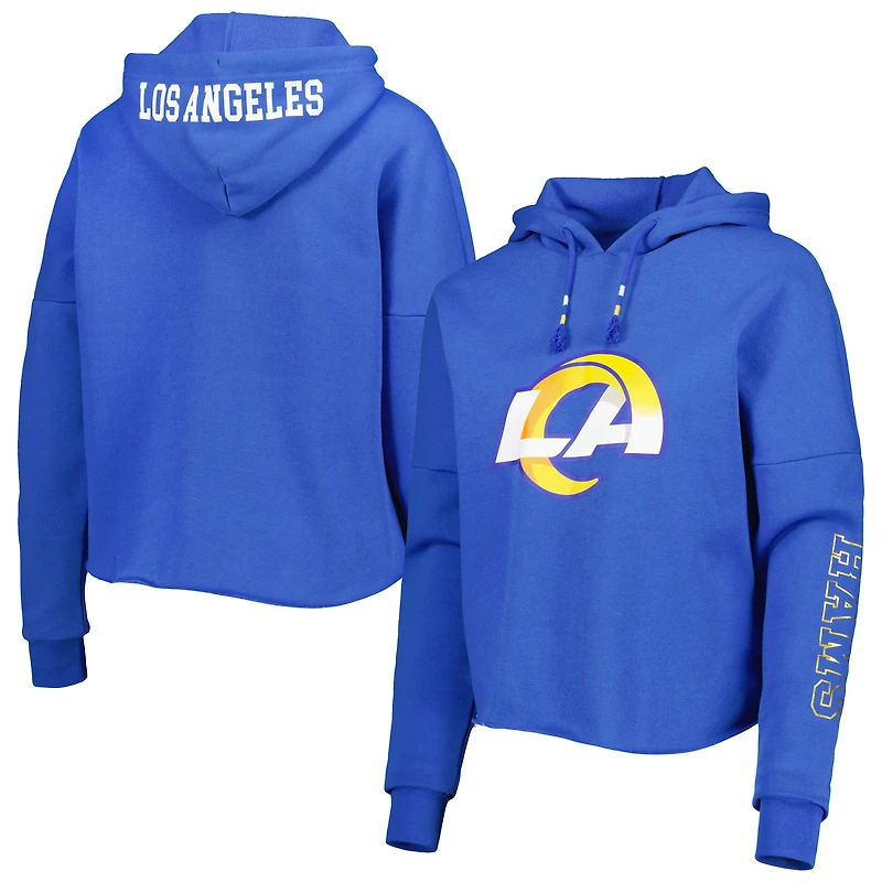 Sweat à capuche Los Angeles Rams Foil Sleeve Pullover pour femme Royal New Era