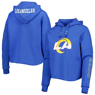 Sweat à capuche Los Angeles Rams Foil Sleeve Pullover pour femme Royal New Era