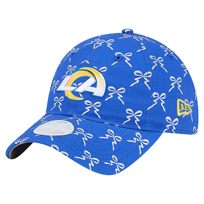 Casquette ajustable New Era Royal Los Angeles Rams Ribbon 9TWENTY pour femme