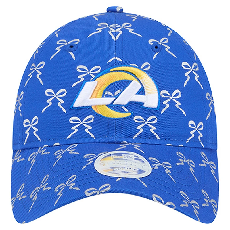 Women's New Era  Royal Los Angeles Rams Ribbon 9TWENTY Adjustable Hat