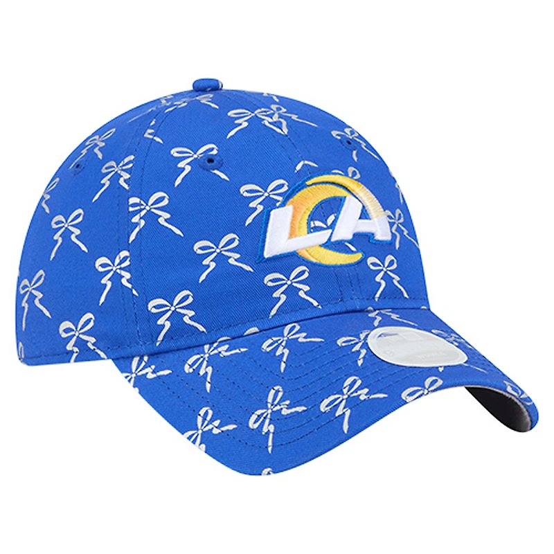 Casquette ajustable New Era Royal Los Angeles Rams Ribbon 9TWENTY pour femme