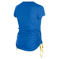 Women's New Era Royal Los Angeles Rams Ruched Side T-Shirt